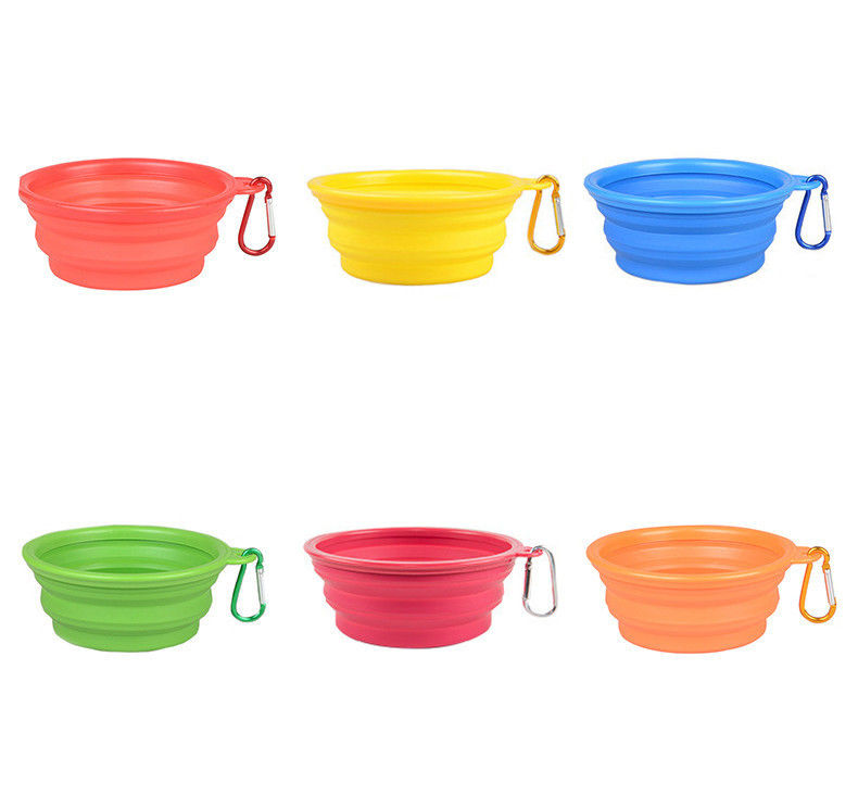 Produto comestível dobrável da bacia do animal de estimação do silicone dobrável para a alimentação do cão