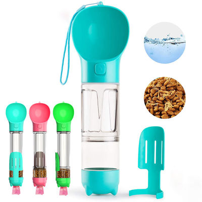 4 em 1 garrafa de água do cão 300ml com a garrafa de água dobrável do cão do armazenamento da água do alimento