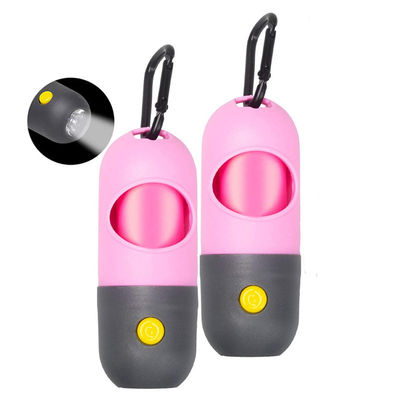 PE do suporte do distribuidor do saco do tombadilho do cachorrinho da lanterna elétrica do diodo emissor de luz com os 15 sacos do desperdício da prova do escape